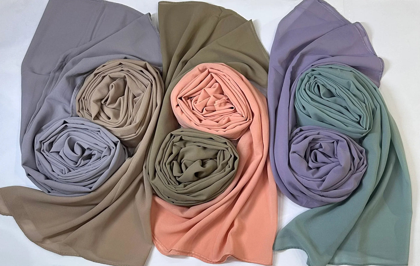 Chiffon Georgette Hijab - Light Colors - hijabellapk 