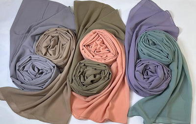 Chiffon Georgette Hijab - Light Colors - hijabellapk 