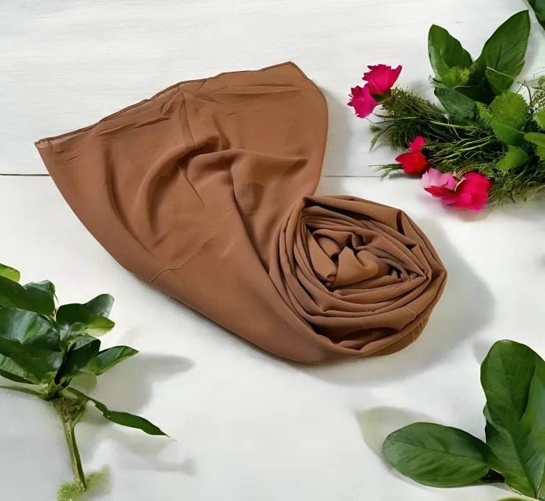 Chiffon Georgette Hijab - Dark Peach - hijabellapk