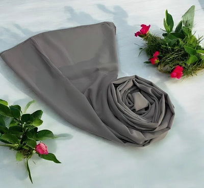 Chiffon Georgette Hijab - Grey - hijabellapk