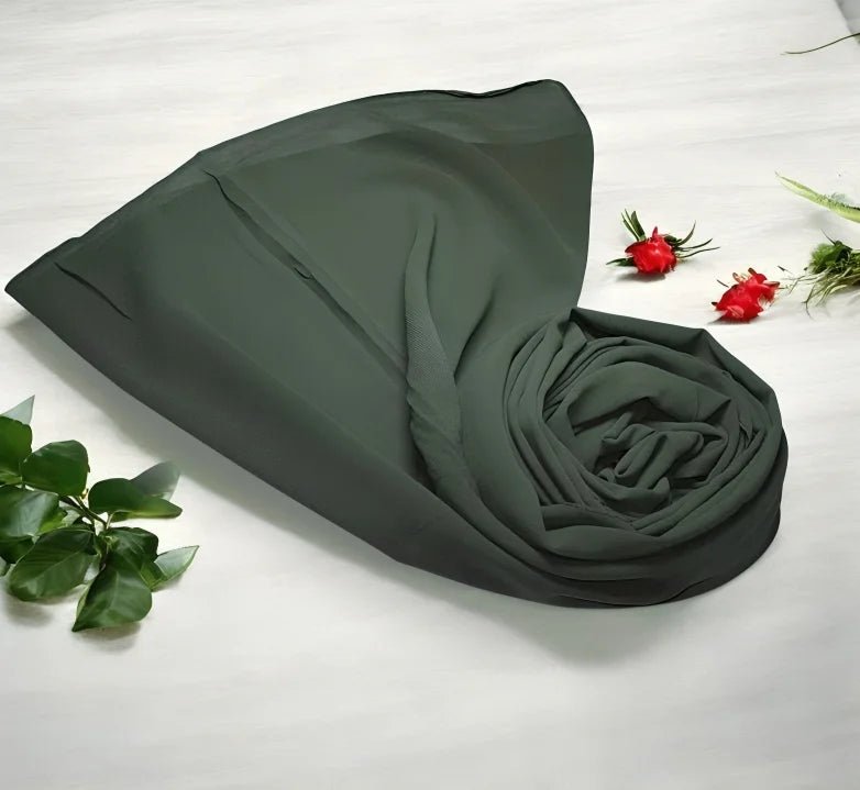 Chiffon Georgette Hijab - Light Olive - hijabellapk