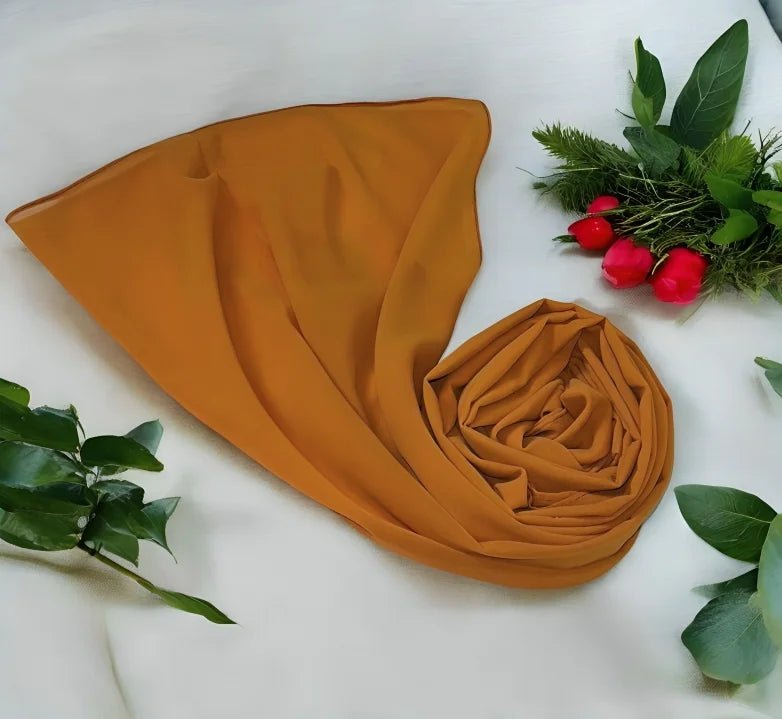 Chiffon Georgette Hijab - Mustard - hijabellapk