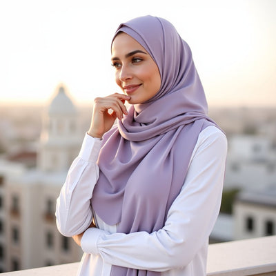 Chiffon Georgette Hijab - Soft Purple