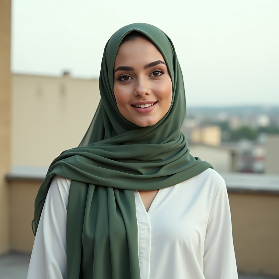 Chiffon Georgette Hijab - Light Olive