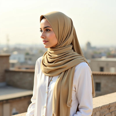 Turkish Lawn Hijab - Khaki