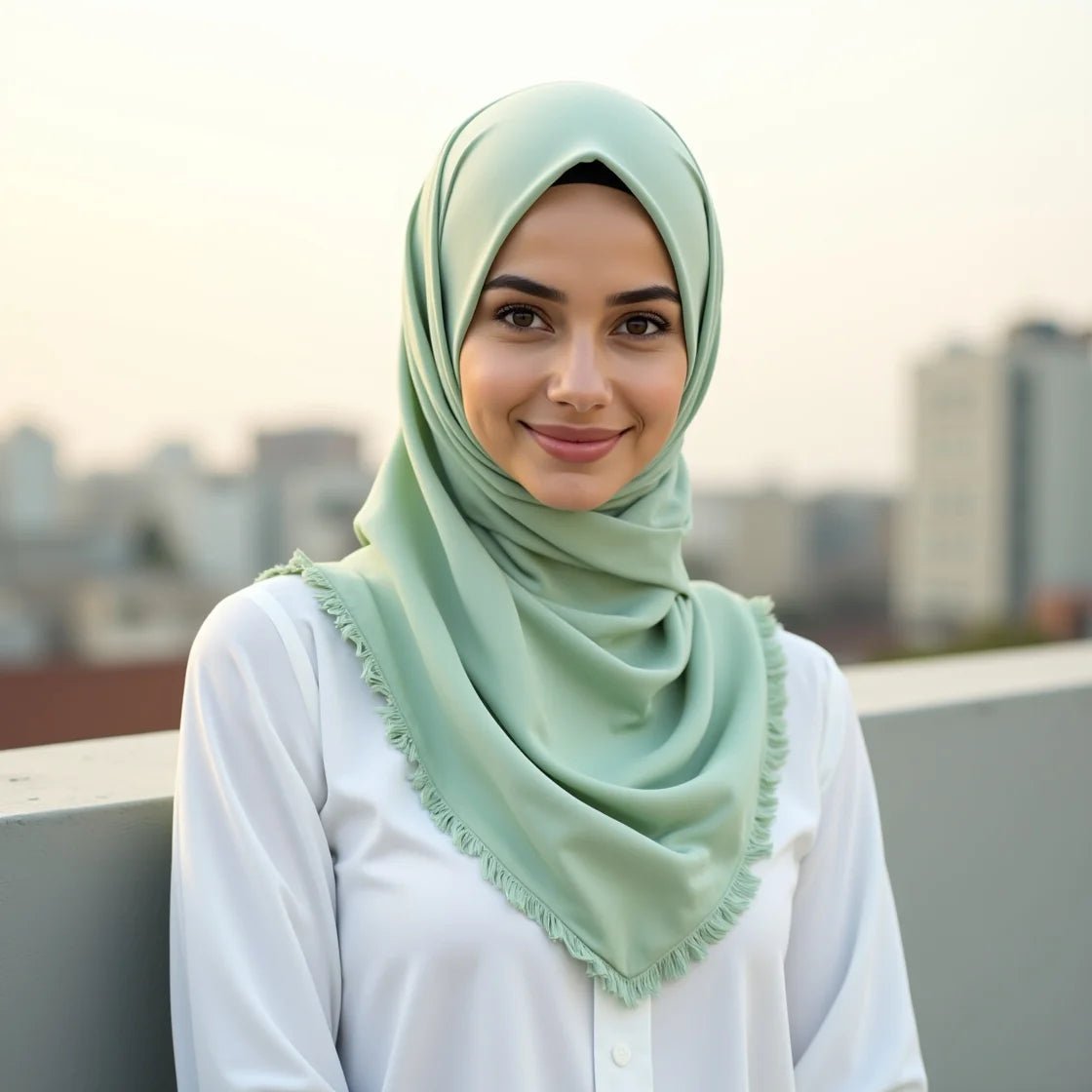 Turkish Lawn Hijab - Light Green