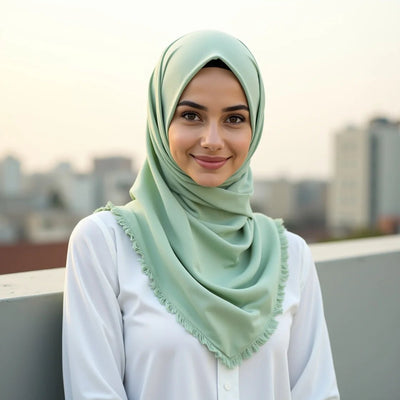 Turkish Lawn Hijab - Light Green
