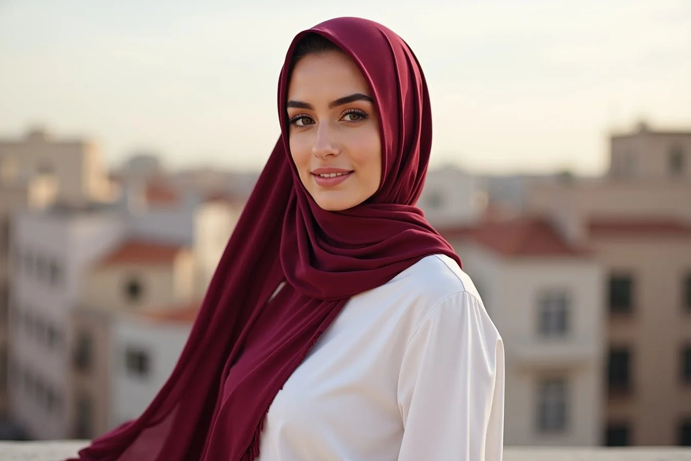 Turkish Lawn Hijab - Crimson Red