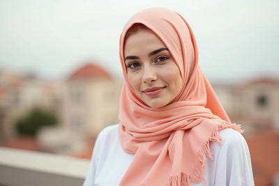 Turkish Lawn Hijab - Soft Peach
