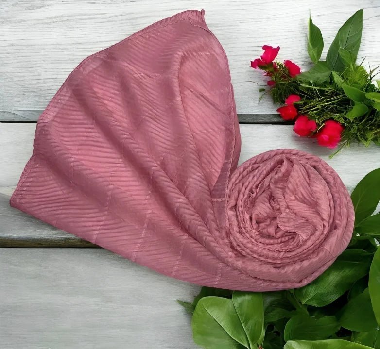 Crinkle Lawn Hijab - Soft Rose - hijabellapk