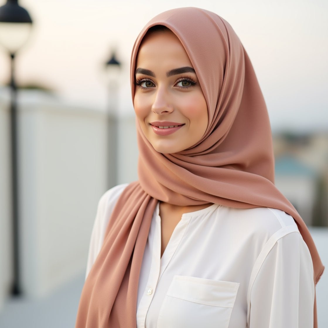 Chiffon Georgette Hijab - Dark Peach