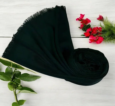 Turkish Lawn Hijab - Dark Green - hijabellapk