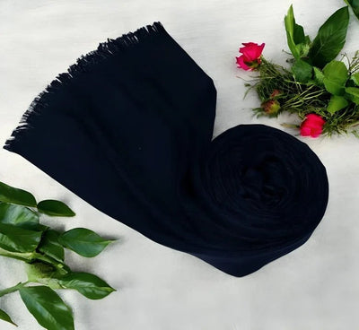 Turkish Lawn Hijab - Navy Blue - hijabellapk